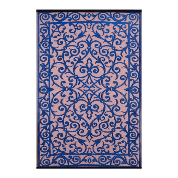 Modro-růžový oboustranný koberec vhodný i do exteriéru Green Decore Gala, 90 x 150 cm