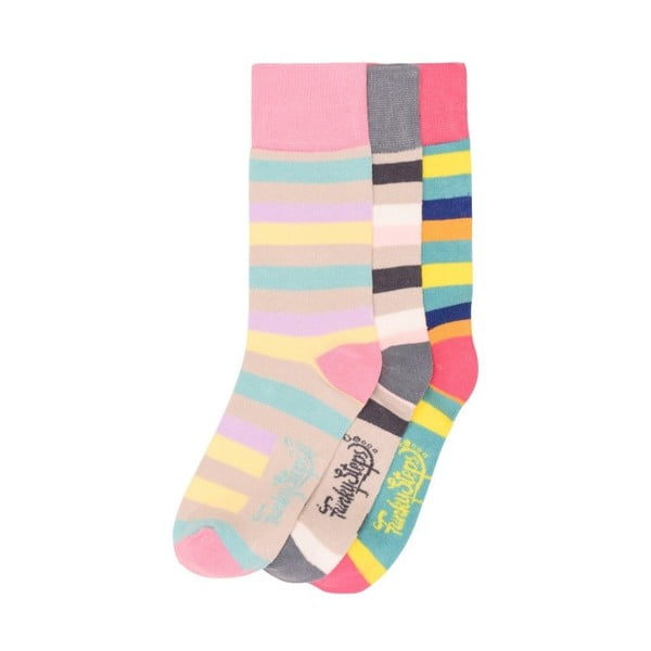 Sada 3 párů barevných ponožek Funky Steps Alexa, velikost 35 – 39