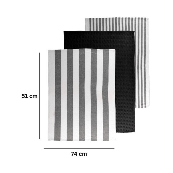 Puuvillased rätikud, 3 tk komplektis 51x74 cm Marra - Tiseco Home Studio-image-2