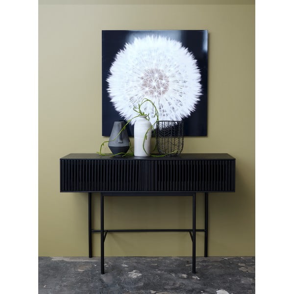 Must tamme konsoollaud metallist jalgadega , pikkus 120 cm Oxford - Canett-image-1