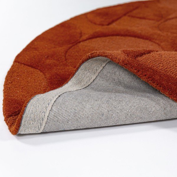Käsitsi kootud villane ümmargune vaip terrakota värvi ø 160 cm Gigi - Flair Rugs-image-4