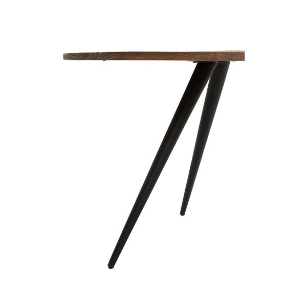 Must-tumepruun ümmargune söögilaud akaatsiaplaadiga ø 120 cm Turi - Light & Living-image-3