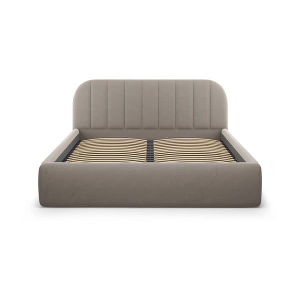 Helepruun polsterdatud kaheinimesevoodi, koos panipaiga ja restiga 180x200 cm Juno – Windsor & Co Sofas-image-3