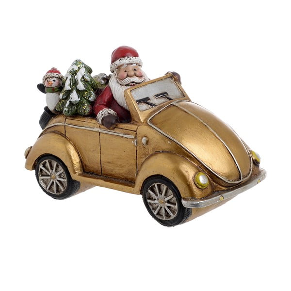 Vánoční dekorace ve zlaté barvě InArt Santa Car Holly