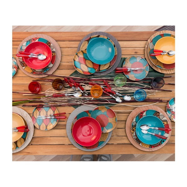 18dílný set barevného nádobí z kameniny Villa d'Este Africa-image-1
