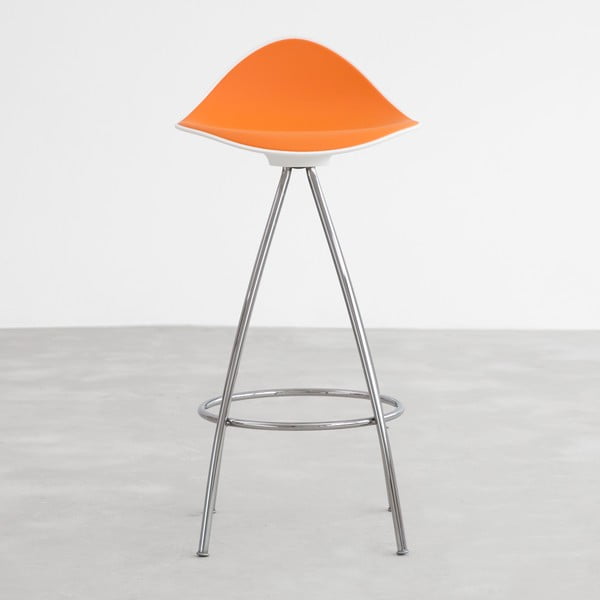 Oranžová  stolička s chromovanými nohami Stua Onda, 66 cm