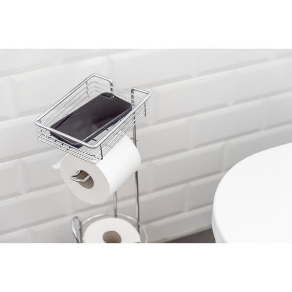 Kroomitud terasest hõbedane tualettpaberi hoidik - Wenko-image-3