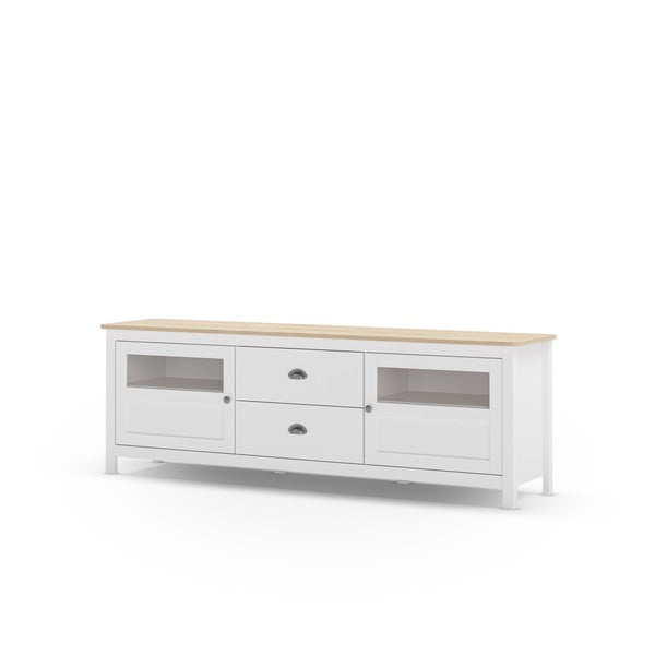 Valge männipuidust telerilaud 180x59 cm Misti - Marckeric-image-2