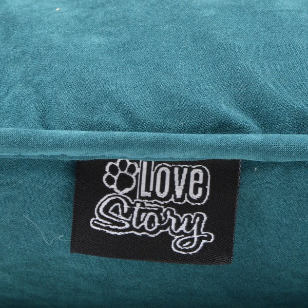 Petrooleumi värvi koeravoodi 46x61 cm - Love Story-image-2