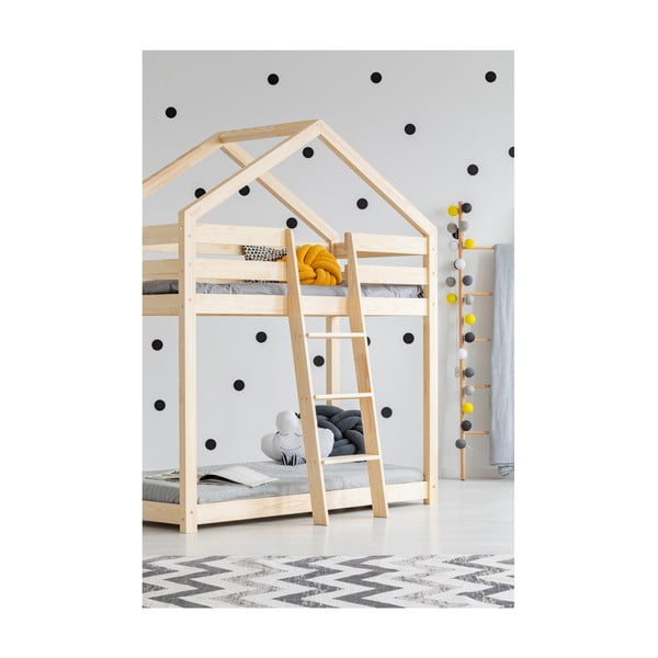 Maja/põrandavoodi laste voodi männipuidust 90x180 cm naturaalses värvitoonis Mila DMP - Adeko-image-3