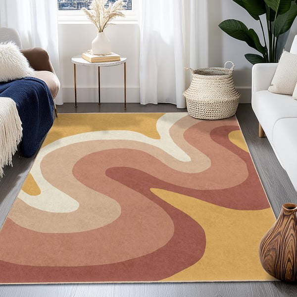 Kollane-roosa pestav vaip 60x100 cm Strawberry Creamsicle - Mila Home-image-4