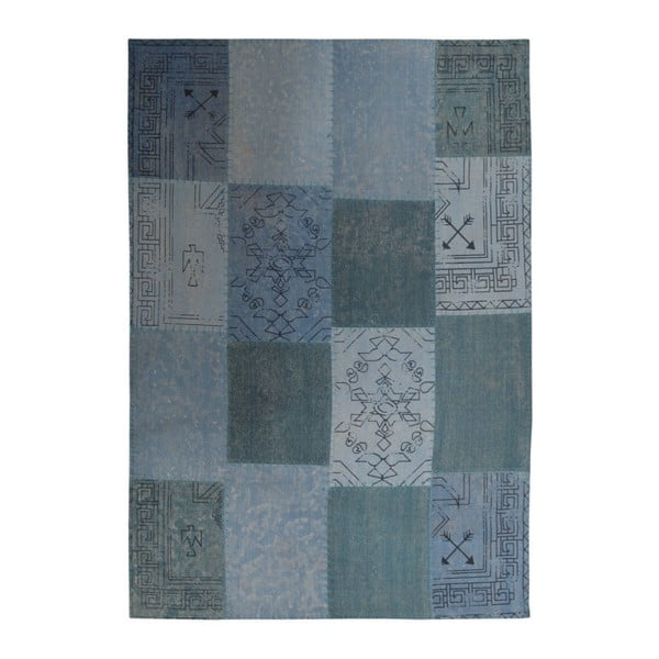 Ručně tkaný modrý koberec Kayoom Emotion 322 Multi Blau, 80 x 150 cm