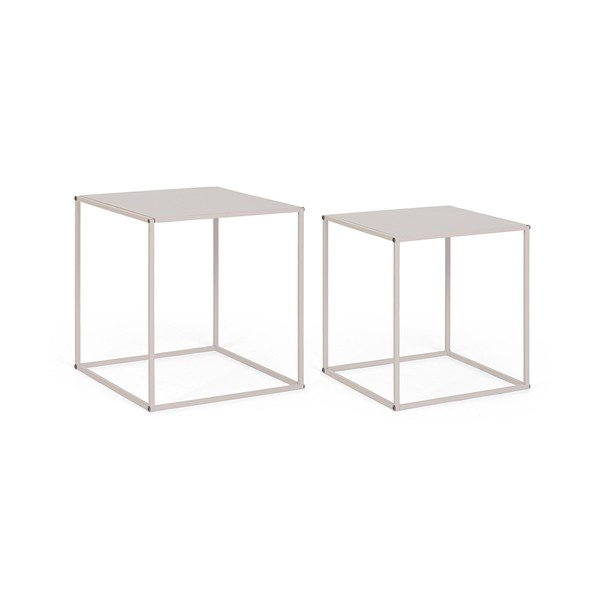 Beežid metallist diivanilauad komplektis 2 tk 38x38 cm Alrik - Yes Everyday-image-2