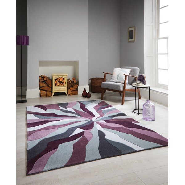 Šedo-fialový koberec Flair Rugs Splinter Purple, 120 x 170 cm-image-3