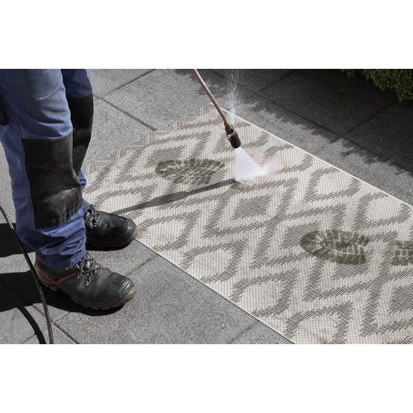 Hall ja kreemikas õuevaip , 70 x 200 cm Isle - NORTHRUGS-image-1