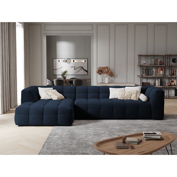 Sinine sametne nurgadiivan , vasakpoolne nurk Vesta - Windsor & Co Sofas-image-1