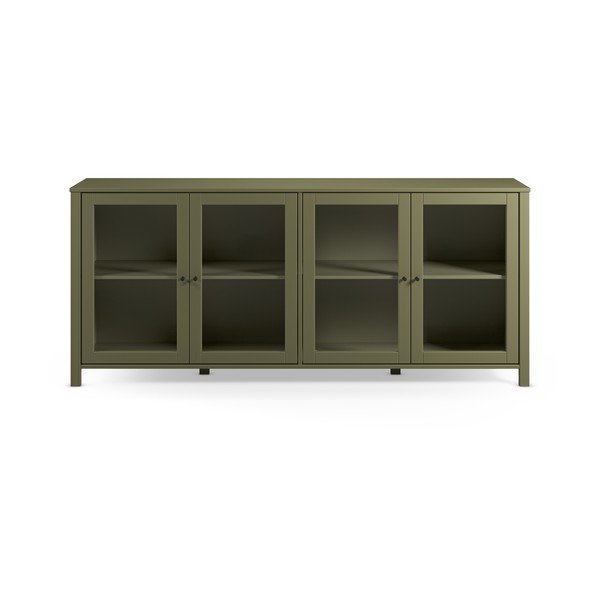 Rohelise männipuidust vitriinkapp 186x80x40 cm Alessandra - Marckeric-image-2