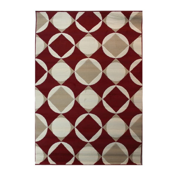 Červený koberec Flair Rugs Carnaby Element Red, 80 x 150 cm