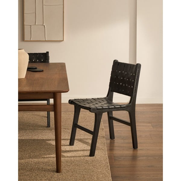 Must mahagonist söögitool Calixta - Kave Home-image-1