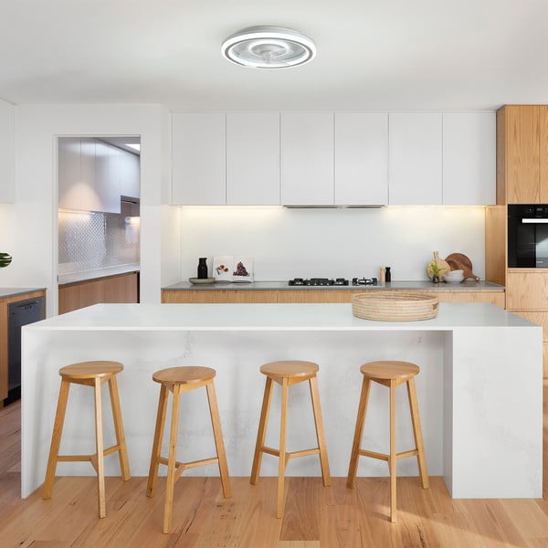 Valge LED-laevalgusti puldiga/ventilaatoriga Alan - SULION-image-2