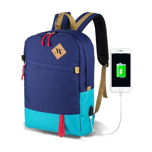 Modro-tyrkysový batoh s USB portem My Valice FREEDOM Smart Bag