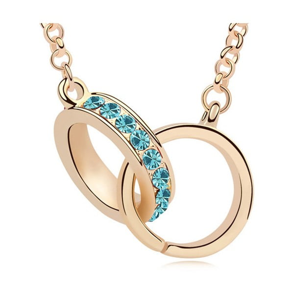 Pozlacený náhrdelník s modrými krystaly Swarovski Elements Crystals Compania