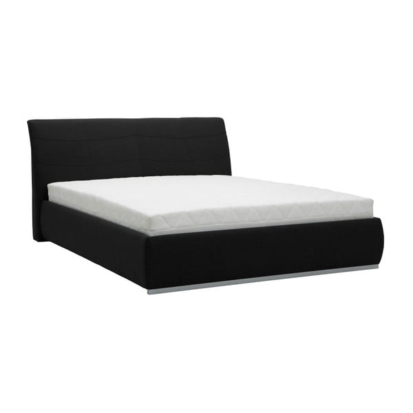 Černá dvoulůžková postel Mazzini Beds Luna, 180 x 200 cm