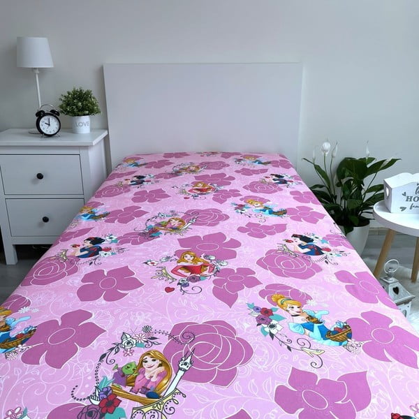 Roosa puuvillane laste lina 90x200 cm The Pincesses "Pink" - Jerry Fabrics-image-2