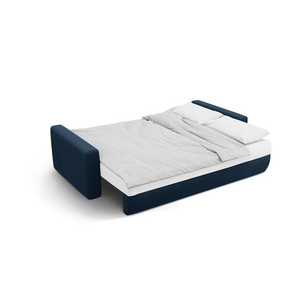 Tumesinine sametist panipaigaga diivanvoodi 238 cm Belfast - Cosmopolitan Design-image-3