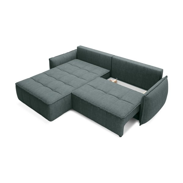 Roheline sametist lahtikäiv/sahtliga nurgadiivan (vasak nurk/lamamisosaga) Campo – ELTAP-image-2