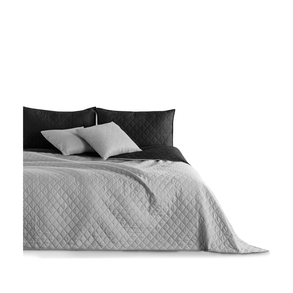 Mustast ja hallist pöördmikrokiust voodiplaat , 240 x 260 cm Axel - DecoKing
