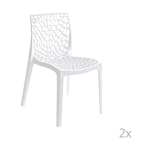 Sada 2 bílých jídelních židlí Evergreen House Lilly