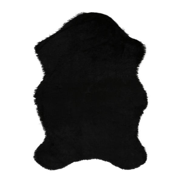 Černý koberec z umělé kožešiny Tavsantuyu Black, 80 x 105 cm
