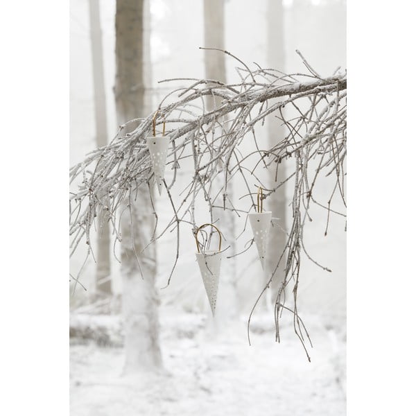 Valge keraamiline riputatav kaunistus Koonus, kõrgus 14,5 cm Nobili - Kähler Design-image-1