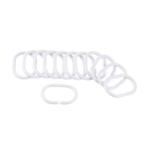 Valged dušikardina konksud 12 tk 4 cm komplektis Vitamine - douceur d'intérieur