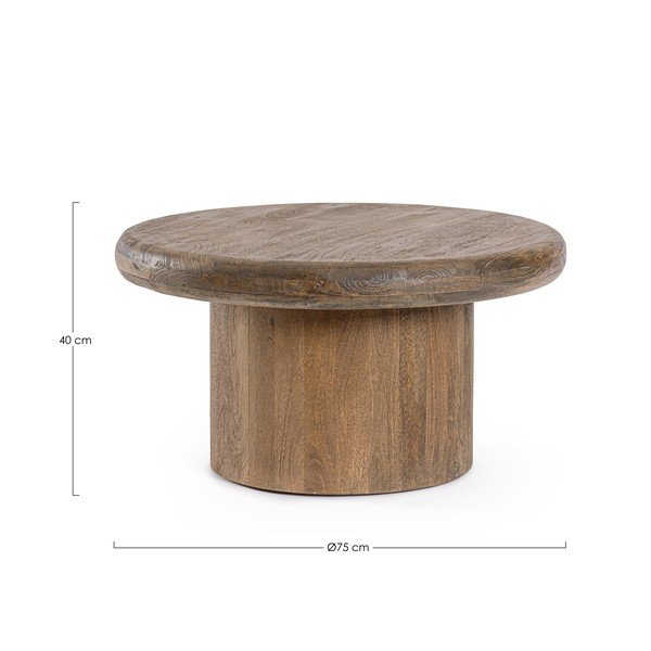 Tumenaturaalne ümmargune mangopuidust diivanilaud, ø 75 cm Lopez – Bizzotto-image-3