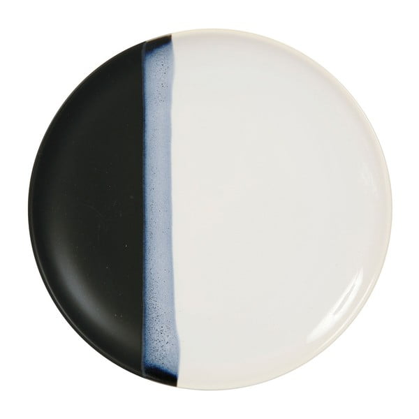 Keramický černobílý talíř Sema Ekume, 27 cm