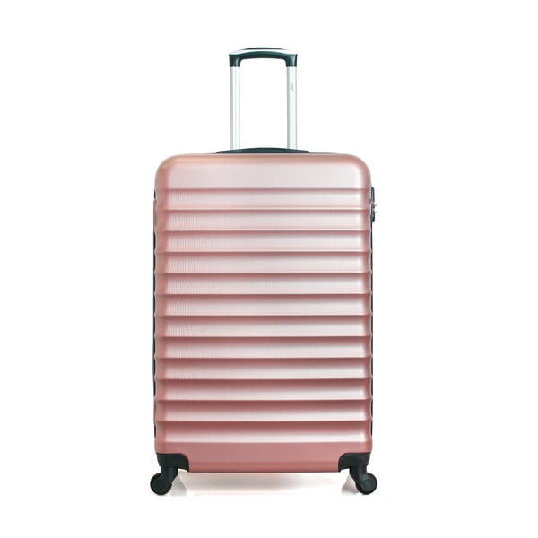 Cestovní kufr ve růžovozlaté barvě na kolečkách Hero Meropi, 60 l