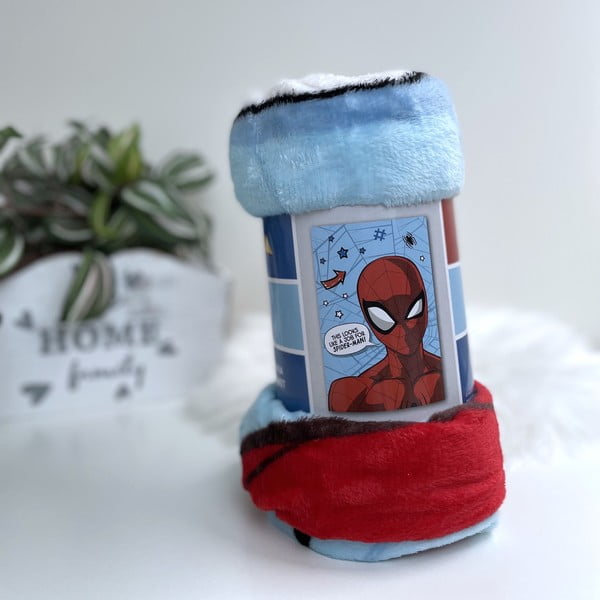 Punane-sinine mikroflanellist lastetekk 100x150 cm Spiderman - Jerry Fabrics-image-1