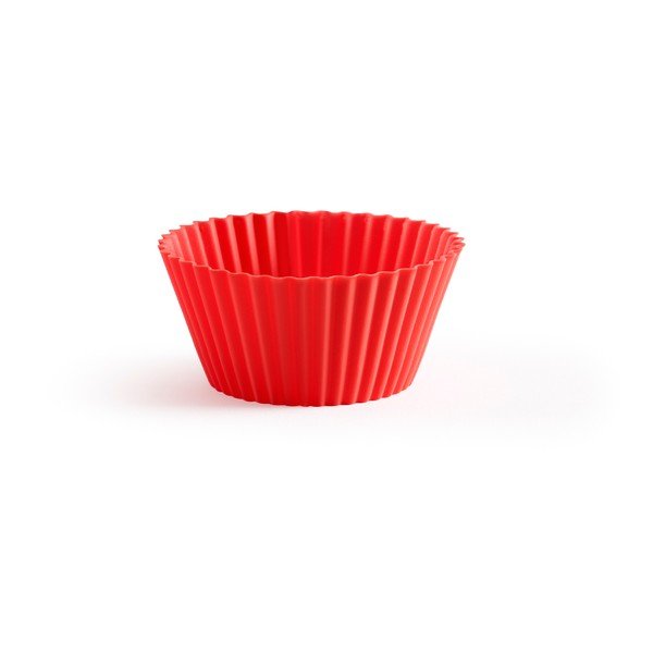 Sada 12 červených silikonových košíčků na muffiny Lékué Single, ⌀ 7 cm
