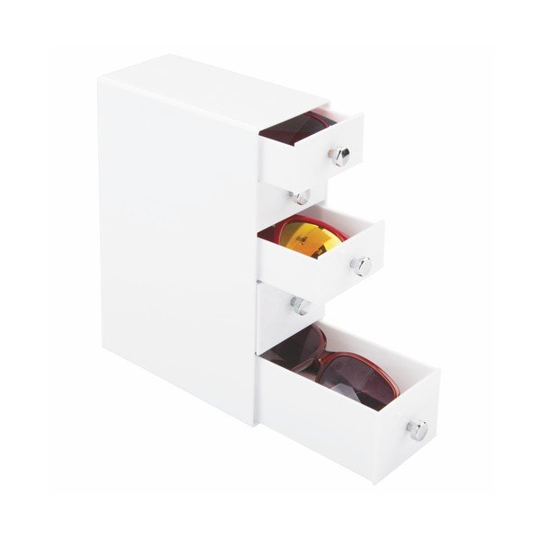 Bílá úložná skříňka se šuplíky InterDesign Drawers Tower, výška 25,5 cm-image-2