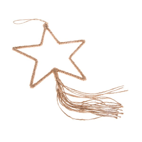 Závěsná ozdoba ve tvaru hvězdy v přírodním dekoru Dakls, délka 35 cm