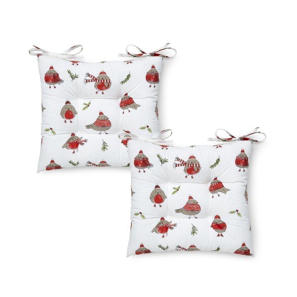 2 istmepatja komplektis jõulumotiividega 40x40 cm Christmas Robins - Catherine Lansfield