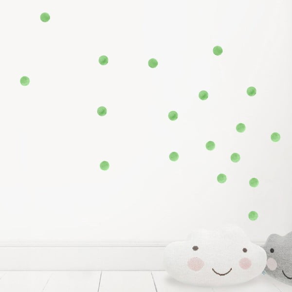 Zelené nástěnné znovu snímatelné samolepky Chocovenyl Dots