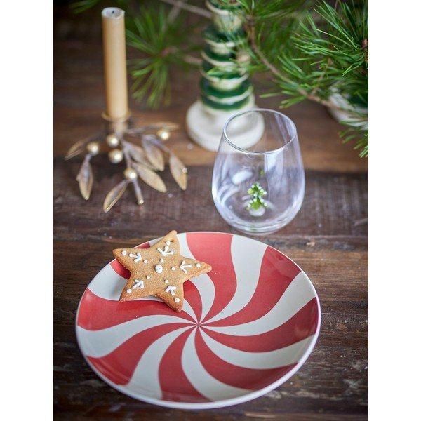 Punane jõulumotiiviga kamenist taldrik, ø 23 cm Yule – Bloomingville-image-1