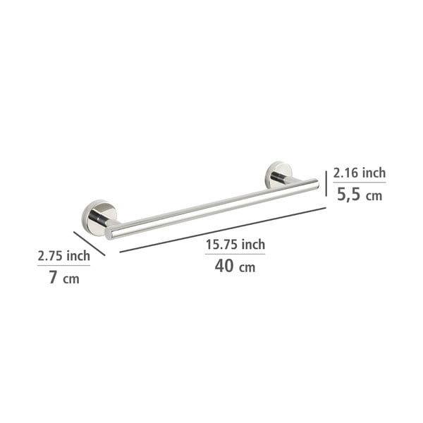 Seinale paigaldatav roostevabast terasest rätikuhoidja, läikiv hõbedane Bosio - Wenko-image-4