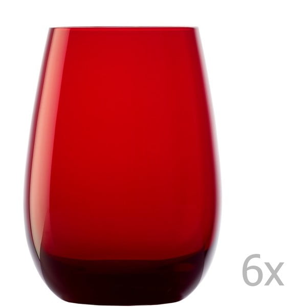 Sada 6 červených sklenic Stölzle Lausitz Elements, 465 ml