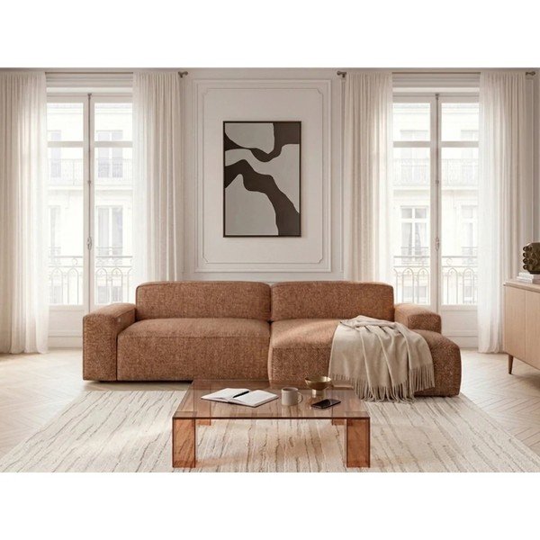 Oranž diivanvoodi/elektrilise istmepikendusega nurgadiivan (paremas nurgas) Abel - Bobochic Paris-image-1