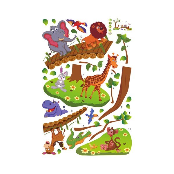 Sada nástěnných dětských samolepek Ambiance Wooden Bridge-image-2