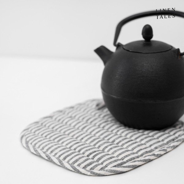 Linane pajalapp Thin Black Stripes - Linen Tales-image-1